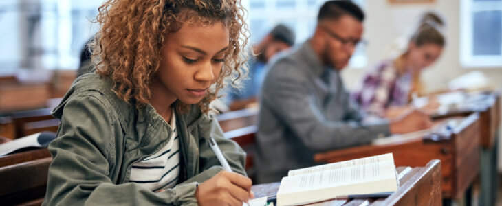 university students sitting in class