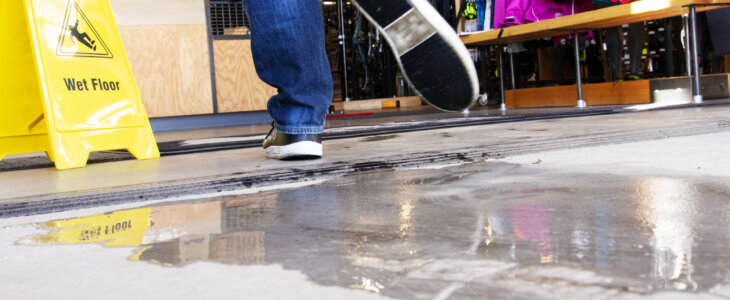 Slips, trips and falls are a major cause of injury. An occupational healthy and safety topic.