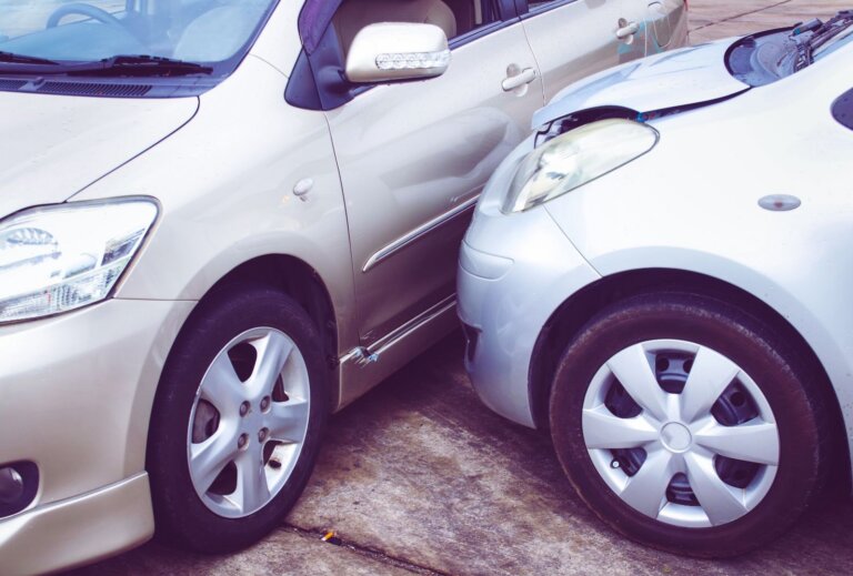 Two vehicles involved in a car accident